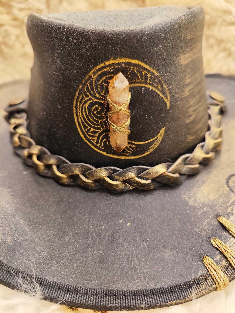 Moon & Citrine Embellished Cowboy Hat