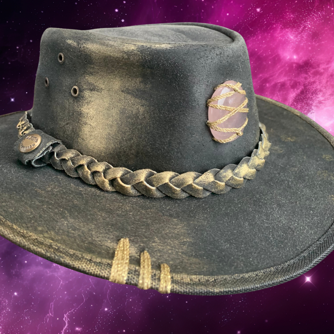 Desert Moon Rose Quartz Embellished Cowboy Hat