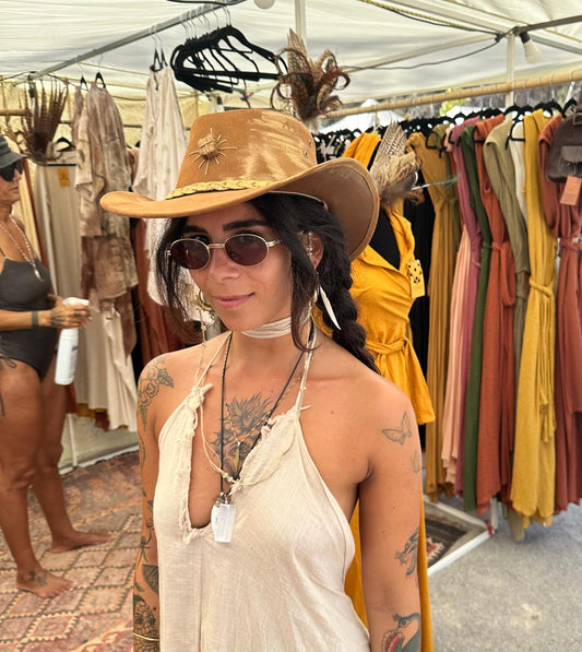 Aya & Macaw Feather Cowboy Hat