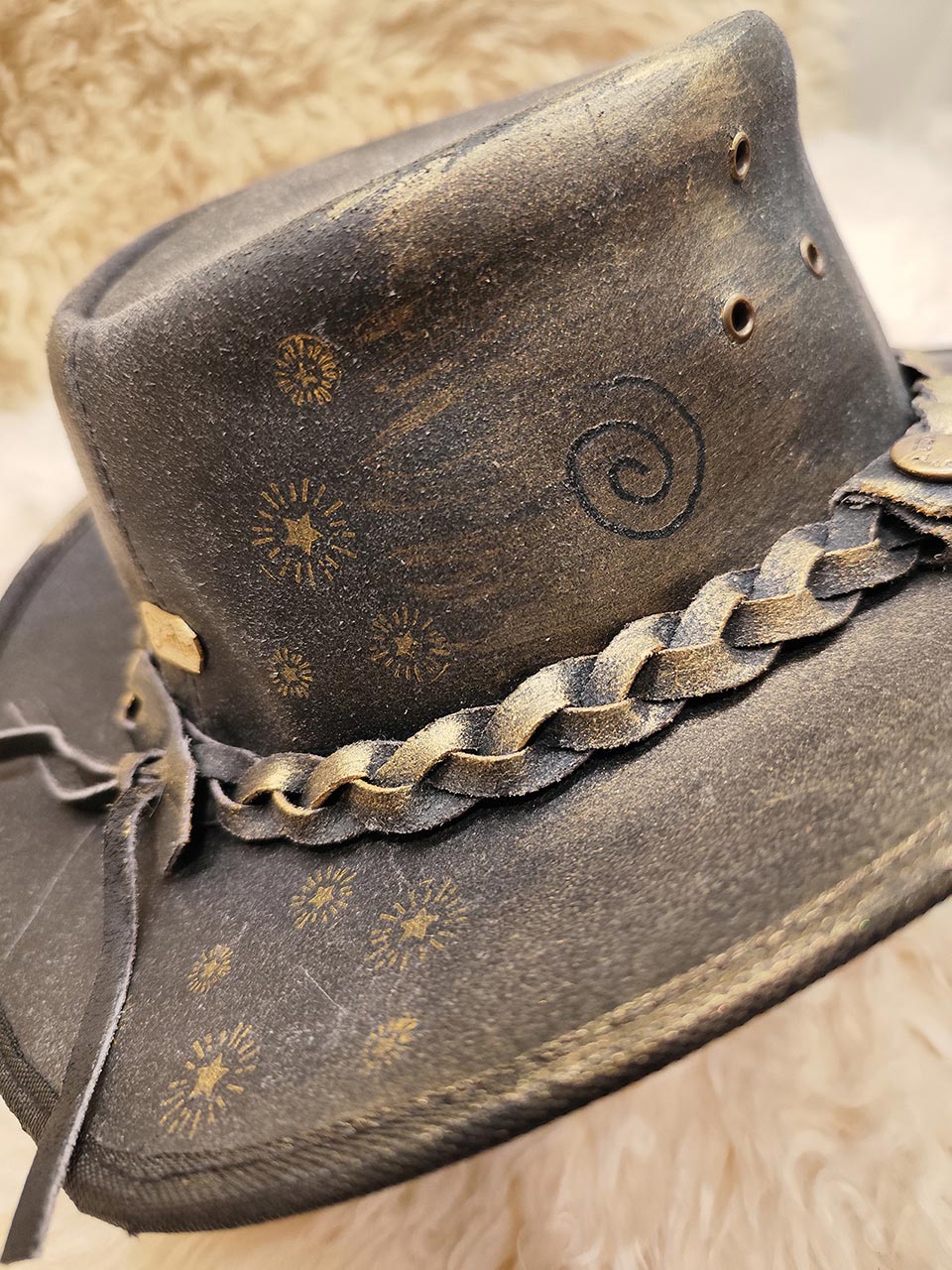 Moon & Citrine Embellished Cowboy Hat