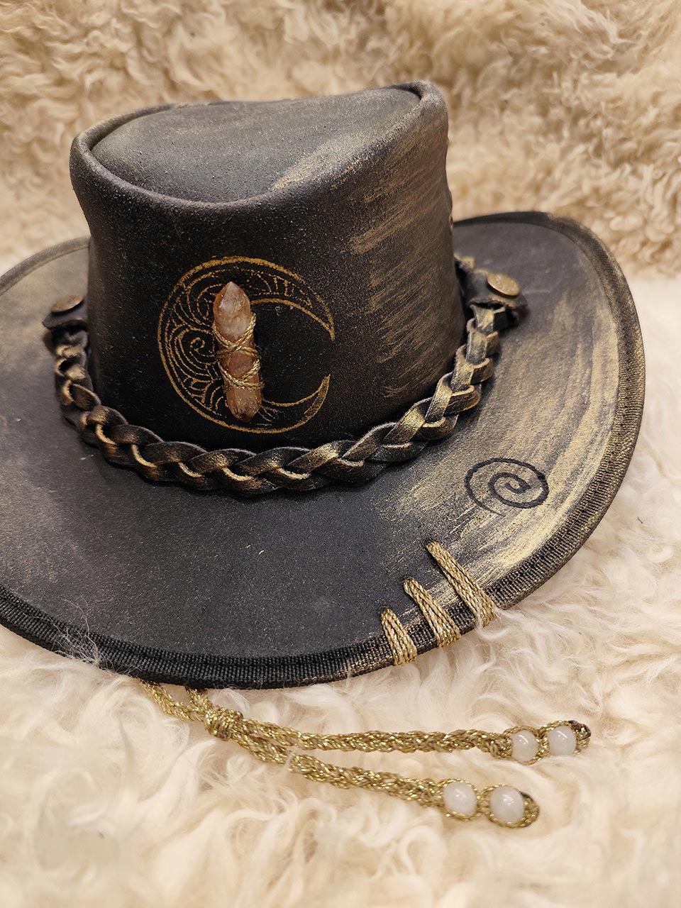 Moon & Citrine Embellished Cowboy Hat