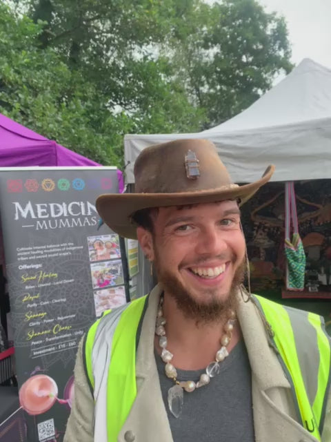 Smoky Quartz & Macaw Feather Cowboy Hat